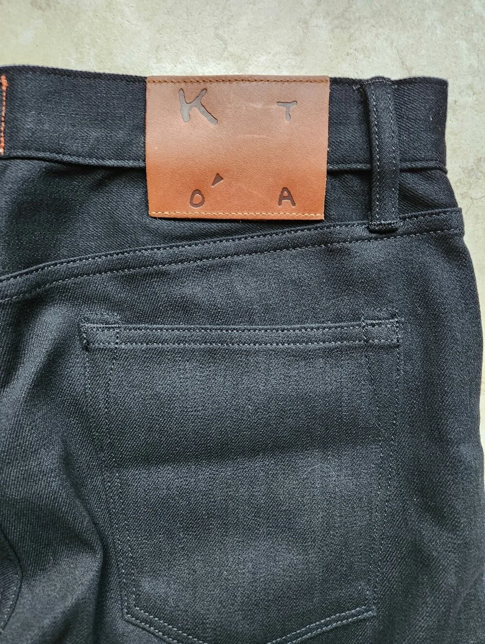 NWOT KATO’ Hiroshi Kato The Pen Slim Jeans 33x33 Black Raw Selvedge Denim USA